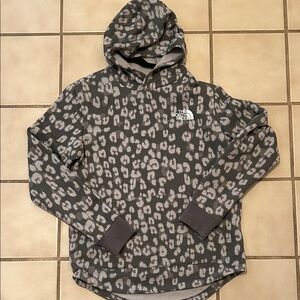 The North Face Charcoal and Light Gray Patterned Hoodie Girls 14-16